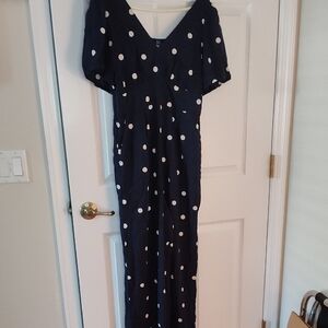 Old Navy Dark Blue Jumpsuit with White Dots
